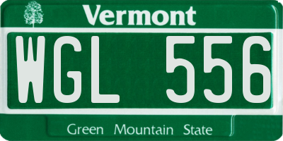 VT license plate WGL556