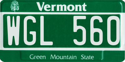 VT license plate WGL560