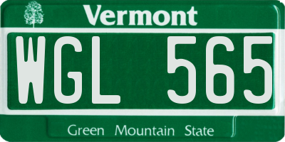 VT license plate WGL565