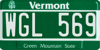 VT license plate WGL569