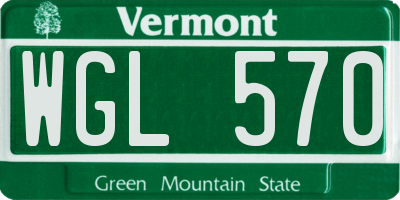 VT license plate WGL570