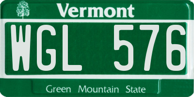 VT license plate WGL576