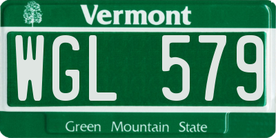 VT license plate WGL579
