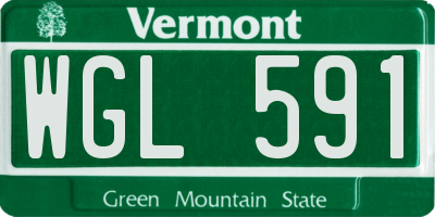 VT license plate WGL591