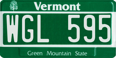 VT license plate WGL595