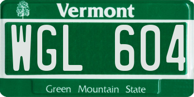 VT license plate WGL604