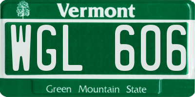 VT license plate WGL606