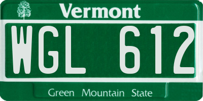 VT license plate WGL612