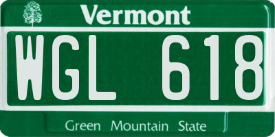 VT license plate WGL618