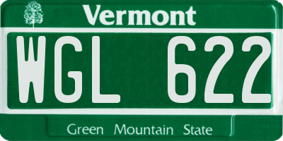 VT license plate WGL622