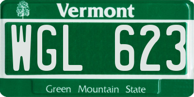 VT license plate WGL623