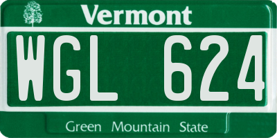 VT license plate WGL624