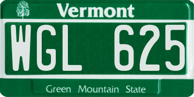 VT license plate WGL625