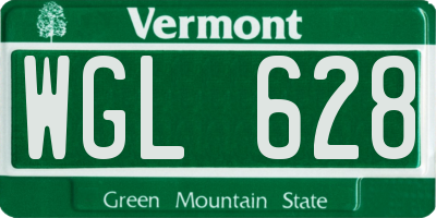VT license plate WGL628