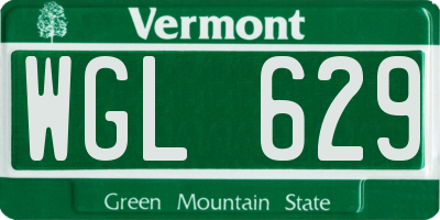 VT license plate WGL629