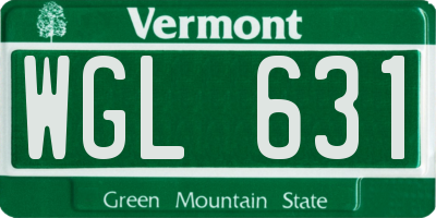 VT license plate WGL631