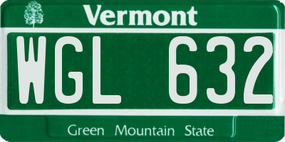 VT license plate WGL632