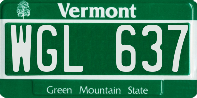 VT license plate WGL637