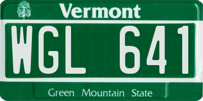 VT license plate WGL641