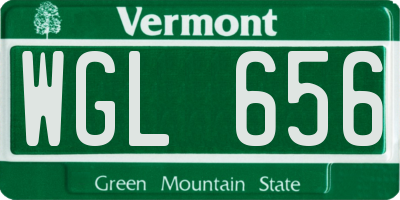 VT license plate WGL656