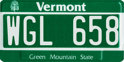 VT license plate WGL658