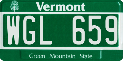 VT license plate WGL659