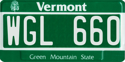VT license plate WGL660