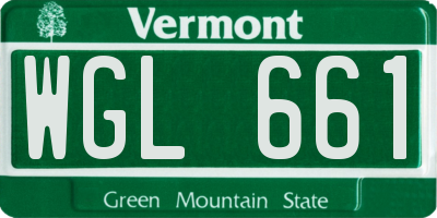 VT license plate WGL661