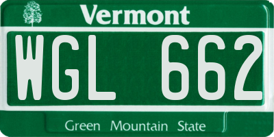 VT license plate WGL662