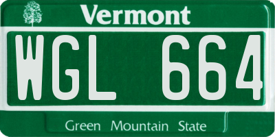 VT license plate WGL664