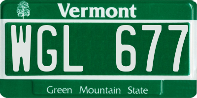 VT license plate WGL677