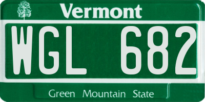 VT license plate WGL682