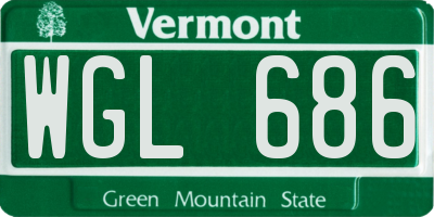 VT license plate WGL686