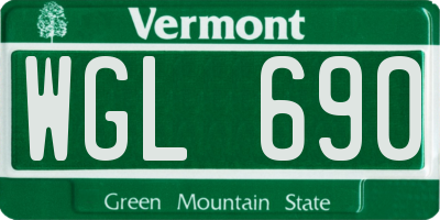 VT license plate WGL690