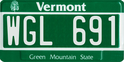 VT license plate WGL691