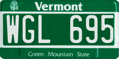 VT license plate WGL695