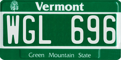 VT license plate WGL696