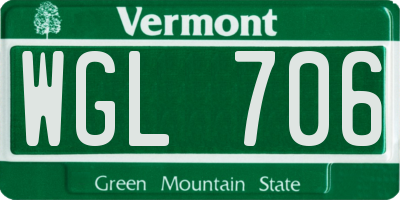 VT license plate WGL706