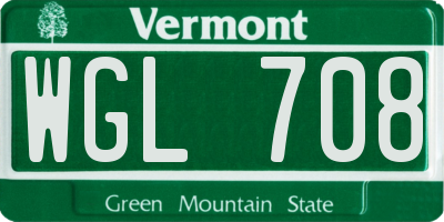 VT license plate WGL708