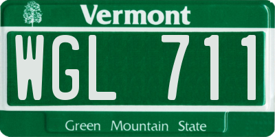VT license plate WGL711