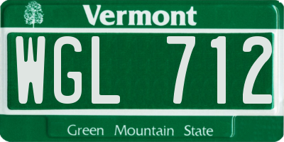 VT license plate WGL712