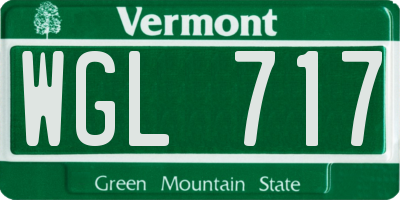 VT license plate WGL717