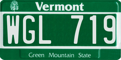 VT license plate WGL719