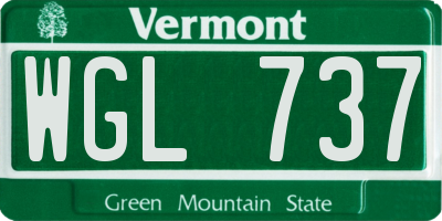 VT license plate WGL737