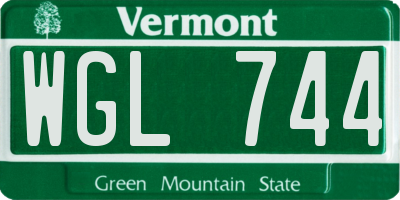 VT license plate WGL744
