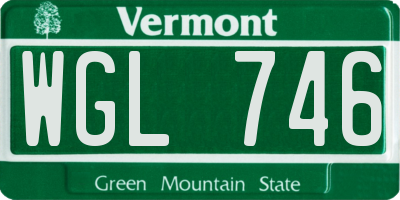 VT license plate WGL746