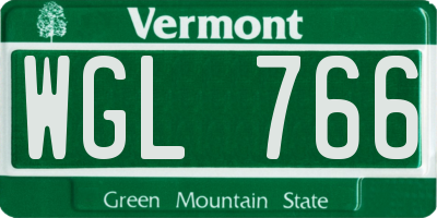 VT license plate WGL766
