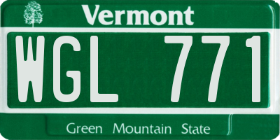 VT license plate WGL771