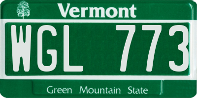 VT license plate WGL773