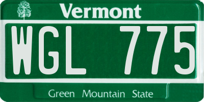VT license plate WGL775